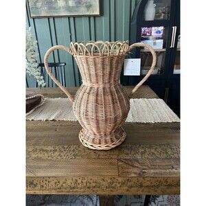 Coastal Large Rattan Vase Natural - Threshold NEW